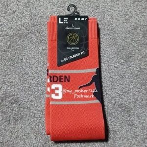 NBA 𝗣𝗞𝗪𝗬 Houston Rockets Hi Wire James Harden #13 "The Beard" Socks L Red